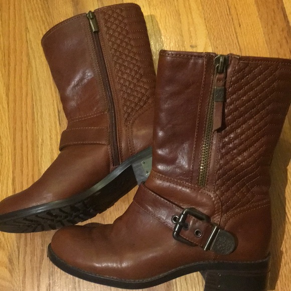 Brown leather Mid booties - Picture 4 of 8
